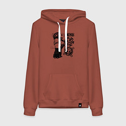 Толстовка-худи хлопковая женская Тони Тони Чоппер и Трафальгар Ло One Piece, цвет: кирпичный