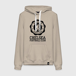 Толстовка-худи хлопковая женская Chelsea FC: Emblem, цвет: миндальный