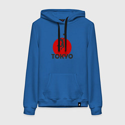 Толстовка-худи хлопковая женская Tokyo Volleyball, цвет: синий