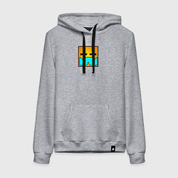 Толстовка-худи хлопковая женская Geometry Dash: Square, цвет: меланж
