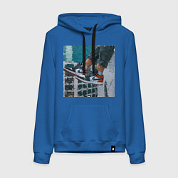 Толстовка-худи хлопковая женская High dunks, цвет: синий