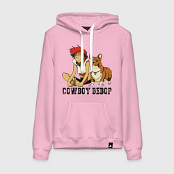 Толстовка-худи хлопковая женская Эйн & Эд, цвет: светло-розовый