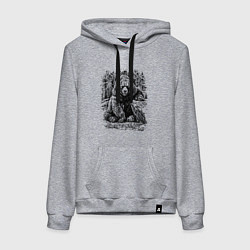 Толстовка-худи хлопковая женская Истинный хозяин Русского леса, цвет: меланж
