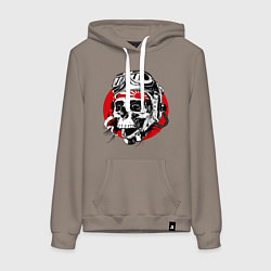 Толстовка-худи хлопковая женская Pilot kamikadze, цвет: утренний латте