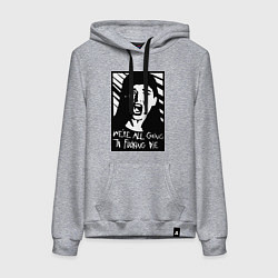 Толстовка-худи хлопковая женская We Are All Going to Die, цвет: меланж