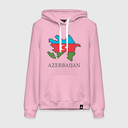 Толстовка-худи хлопковая женская Map Azerbaijan, цвет: светло-розовый
