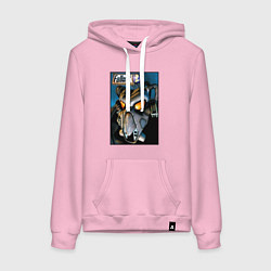 Толстовка-худи хлопковая женская Сypress hill, цвет: светло-розовый