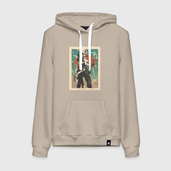 Толстовка-худи хлопковая женская Jett art, цвет: миндальный