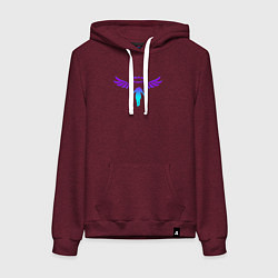 Толстовка-худи хлопковая женская WALHALLA TEAM NEON LOGO ТОКИЙСКИЕ МСТИТЕЛИ, цвет: меланж-бордовый