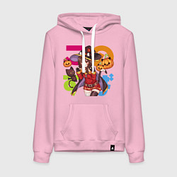 Толстовка-худи хлопковая женская Hello pumpkins, цвет: светло-розовый