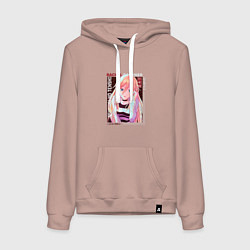 Толстовка-худи хлопковая женская Ангел кровопролития Satsuriku no Tenshi, Рэйчел Га, цвет: пыльно-розовый