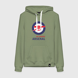 Толстовка-худи хлопковая женская Arsenal The Gunners, цвет: авокадо