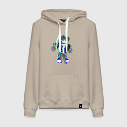 Толстовка-худи хлопковая женская Minecraft Warrior!, цвет: миндальный