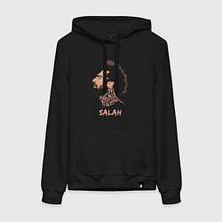 Толстовка-худи хлопковая женская Мохаммед Салах, Mohamed Salah, цвет: черный