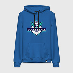 Толстовка-худи хлопковая женская Volleyball - Club, цвет: синий
