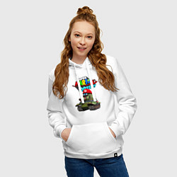 Толстовка-худи хлопковая женская Tank Super Mario Odyssey, цвет: белый — фото 2