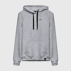 Толстовка-худи хлопковая женская Герб и флаг russia, цвет: меланж