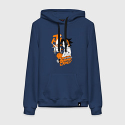 Толстовка-худи хлопковая женская ШАМАН КИНГ SHAMAN KING ЙО, цвет: тёмно-синий