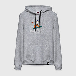 Толстовка-худи хлопковая женская Сноубордист snowboard, цвет: меланж