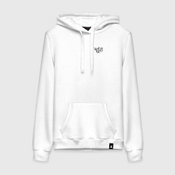 Толстовка-худи хлопковая женская Noize mc нойз мс logo, цвет: белый