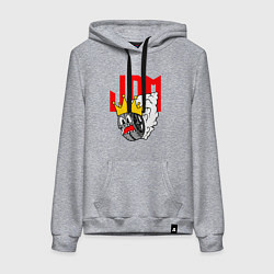 Толстовка-худи хлопковая женская JDM Wheel King, цвет: меланж