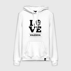 Толстовка-худи хлопковая женская Valencia Love Классика, цвет: белый