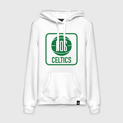 Толстовка-худи хлопковая женская Bos Celtics, цвет: белый