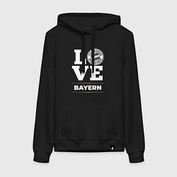 Толстовка-худи хлопковая женская Bayern Love Classic, цвет: черный