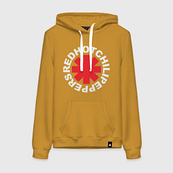 Толстовка-худи хлопковая женская Peppers - Logo, цвет: горчичный