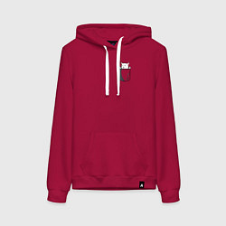 Женская толстовка-худи Карманный кот мем