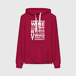 Толстовка-худи хлопковая женская Чжун Ли Цитата OSMANTHUS WINE Genshin Impact, цвет: маджента