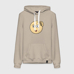Толстовка-худи хлопковая женская Дурак не понял, цвет: миндальный