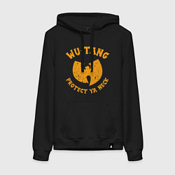 Толстовка-худи хлопковая женская Protect Ya Neck Wu-Tang, цвет: черный