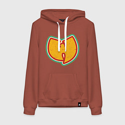 Толстовка-худи хлопковая женская Wu-Tang Colors, цвет: кирпичный