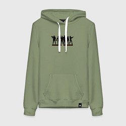 Толстовка-худи хлопковая женская VHS MOVIE HEROES second ver, цвет: авокадо