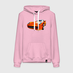 Толстовка-худи хлопковая женская Прокачу с ветерком, цвет: светло-розовый