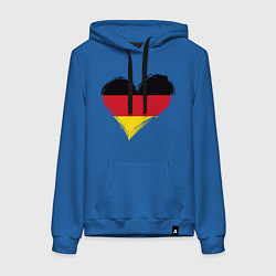 Толстовка-худи хлопковая женская Сердце - Германия, цвет: синий