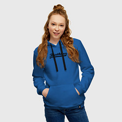 Толстовка-худи хлопковая женская Biathlon logo, цвет: синий — фото 2