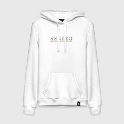 Толстовка-худи хлопковая женская Секиро лого, цвет: белый