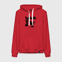 Толстовка-худи хлопковая женская Блэк Саббат метал, цвет: красный