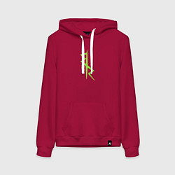 Толстовка-худи хлопковая женская Cyberpunk - Команда Дэвида, цвет: маджента