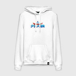 Толстовка-худи хлопковая женская Драгон Квест logo, цвет: белый