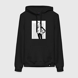Толстовка-худи хлопковая женская Человек-бензопила Пауэр, цвет: черный