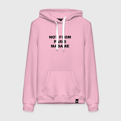 Толстовка-худи хлопковая женская Not from Paris madame, цвет: светло-розовый