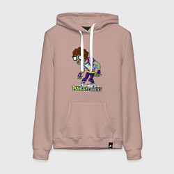 Толстовка-худи хлопковая женская Zombie fashionable, цвет: пыльно-розовый
