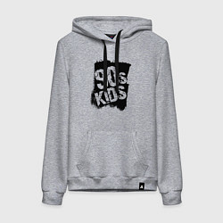 Толстовка-худи хлопковая женская Дети девяностых, цвет: меланж