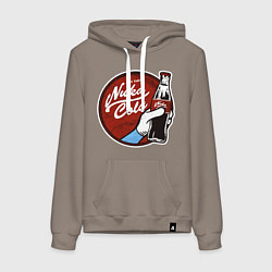 Толстовка-худи хлопковая женская Nuka cola sticker, цвет: утренний латте