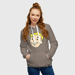 Толстовка-худи хлопковая женская Vault boy head, цвет: утренний латте — фото 2