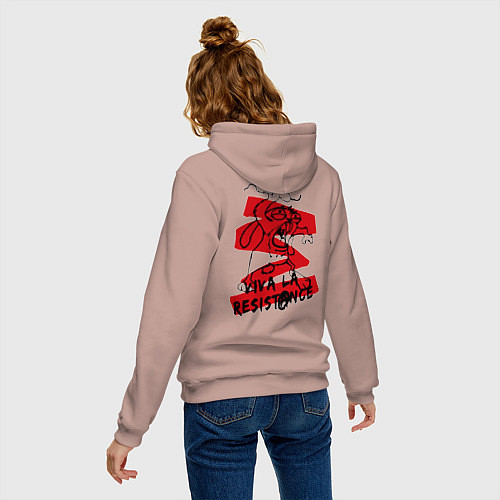 Женская толстовка-худи La resistance / Пыльно-розовый – фото 4