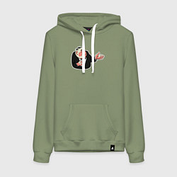 Толстовка-худи хлопковая женская Буржуй котлеты съел мем, цвет: авокадо